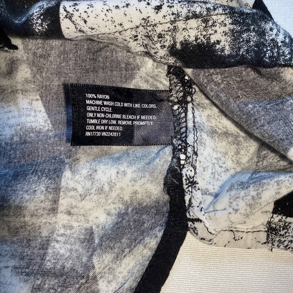 Jackson Abstract Brushstroke Shirt Mens L Black White Grunge Streetwear Indie - Picture 4 of 7